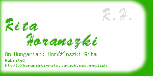 rita horanszki business card